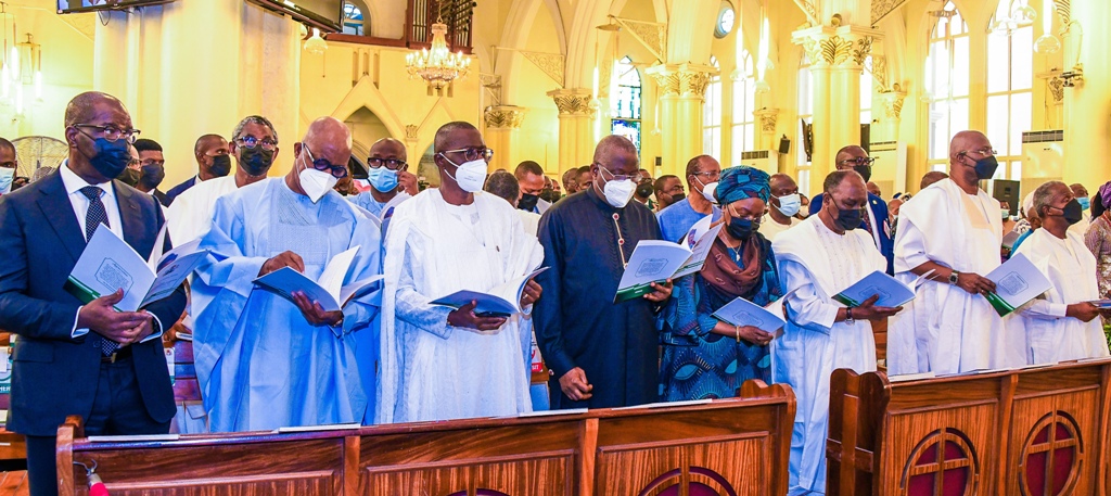 OSINBAJO, JONATHAN, GOWON, SANWO-OLU, OTHERS ATTEND SHONEKAN'S FUNERAL IN LAGOS